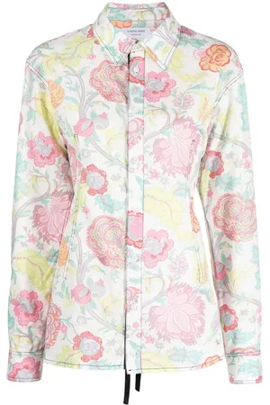 Marine Serre Lace-back floral shirt