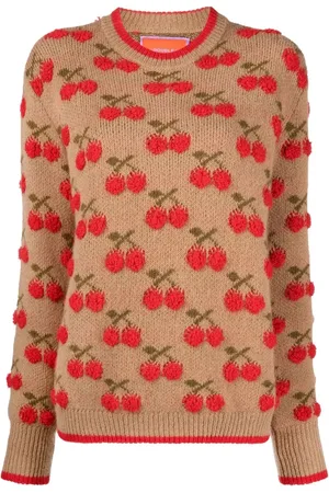 La DoubleJ Cherry intarsia-knit jumper