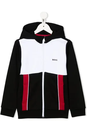 HUGO BOSS Colour-blocked zipped hoodie
