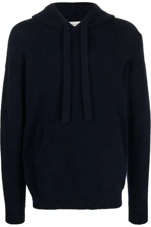 LANEUS Knitted ribbed-trim hoodie
