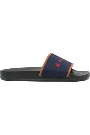 Marni Jacquard logo flat slides