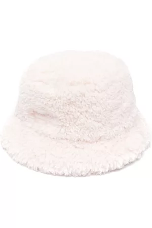 MONNALISA Girls Hats - Logo-patch faux-fur bucket hat