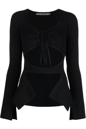 ANDREADAMO Knitted tie-front top