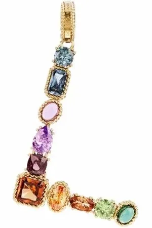Dolce & Gabbana Rainbow Alphabet L 18kt yellow multi-stone pendant