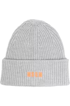 Msgm Embroidered logo knitted beanie