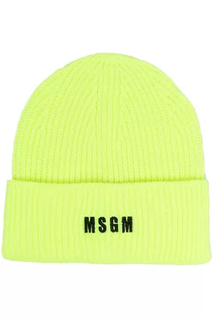 Msgm Embroidered logo knitted beanie