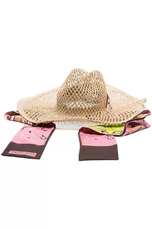 Puccini Tie-fastened raffia hat