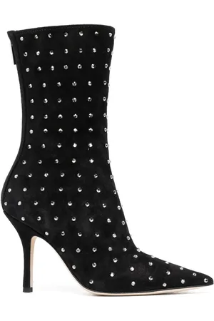PARIS TEXAS 100mm crystal-embellished pointed boots
