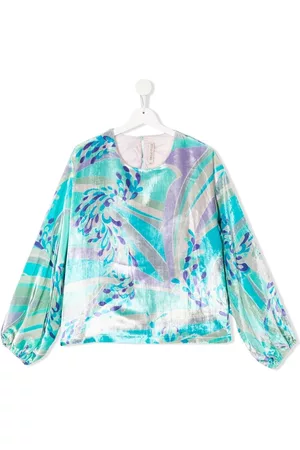 PUCCI Junior Girls Blouses - Abstract-print velvet blouse