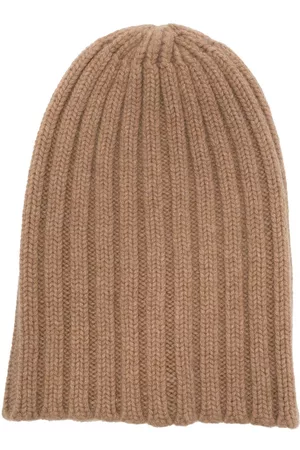 Laneus Men Beanies - Ribbed-knit cashmere beanie