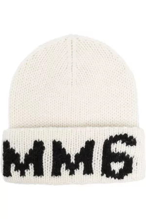 MM6 Maison Margiela Kids Girls Beanies - Logo-print knit beanie