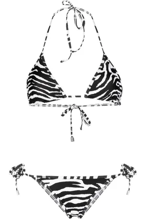 The Attico Zebra print bikini set