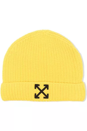 OFF-WHITE Girls Beanies - Arrows ribbed-knit beanie