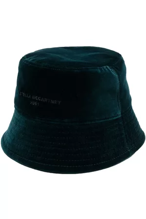 Stella McCartney Women Hats - Embroidered-logo reversible velvet bucket hat