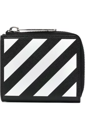 OFF-WHITE Men Wallets - Binder Diag striped leather wallet