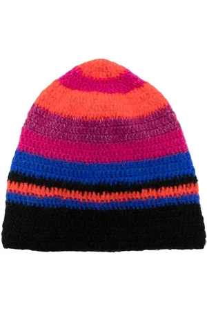 AGR Striped crochet-knit hat