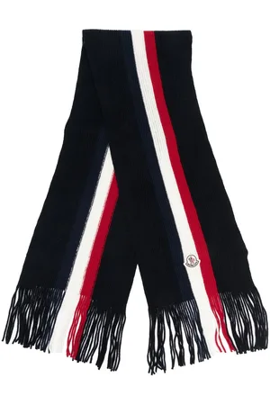 Moncler Stripe-detail logo-patch scarf