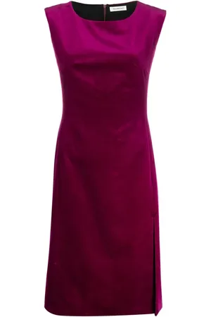 There Was One Sleeveless velvet midi dress