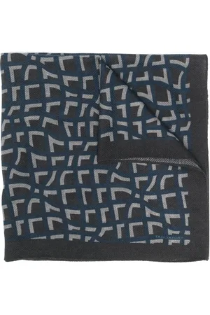 TAGLIATORE Geometric-print wool-cashmere foulard