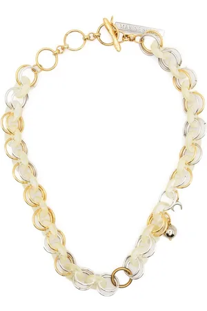 Marine Serre Button-detail T-bar necklace