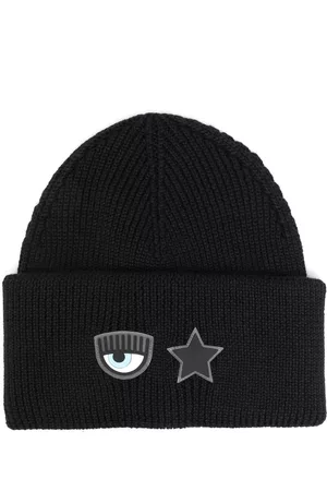 Chiara Ferragni Eyelike-patch ribbed beanie