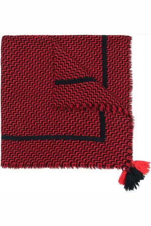 Givenchy 1980s geometric pattern wool scarf