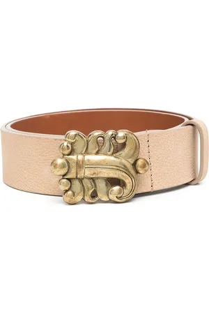 Gianfranco Ferré 1990s sculpted buckle leather belt