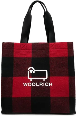 Woolrich Logo-print tartan tote bag