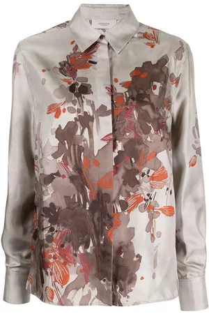 Agnona Women Blouses - Floral-print silk blouse