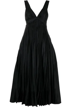 Jil Sander Pleated V-neck evening dress