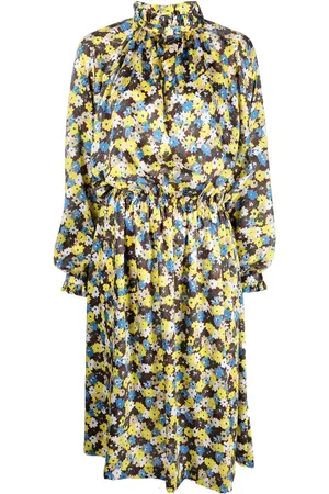 Plan C Twill Daisy Bouquet print dress