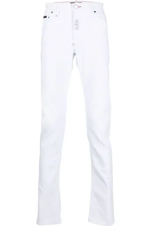 Philipp Plein Logo-patch slim-cut jeans