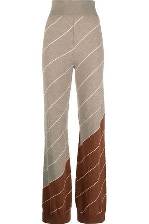 Stella McCartney Diagonal-stripe wool flared trousers