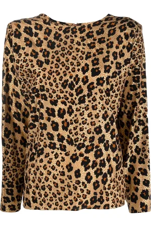Saint Laurent 1990s leopard-print silk top