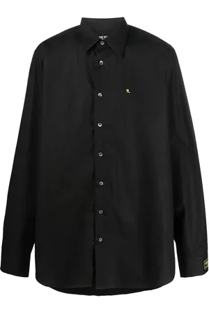 RAF SIMONS Logo-embroidered long-sleeve shirt