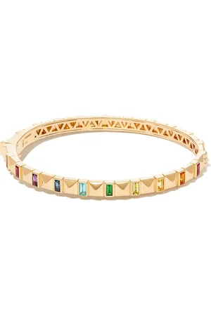 HARWELL GODFREY 18kt yellow Pyramid Stud sapphire bangle bracelet