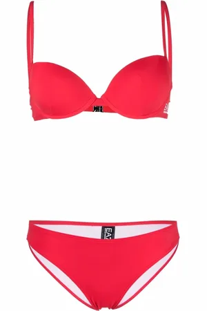 EA7 Logo-print bikini set