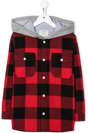 Woolrich Checked hooded shirt