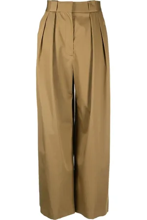 Khaite Pleated wide-leg trousers