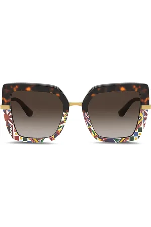 Dolce & Gabbana Printed square-frame sunglasses