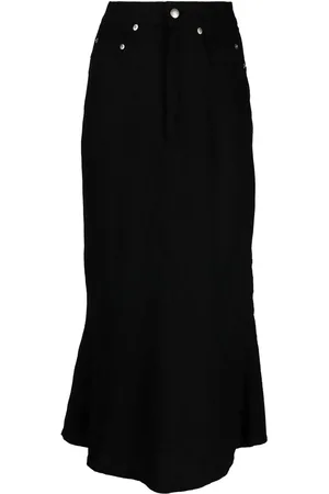 Rick Owens High-waisted wool midi skirt