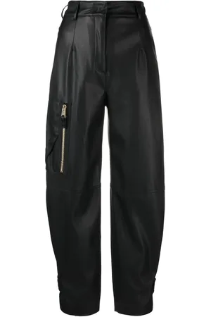BLANCA Tapered-leg faux-leather cargo trousers