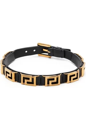 VERSACE Greca leather choker