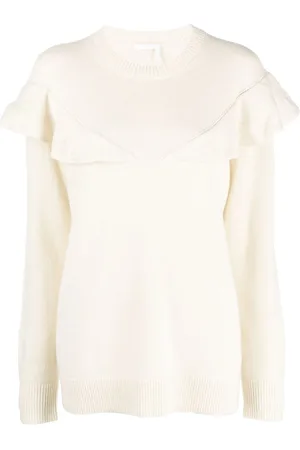 Chloé Ruffle-trim cashmere jumper