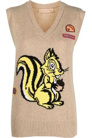 CORMIO Squirrel-print knit vest