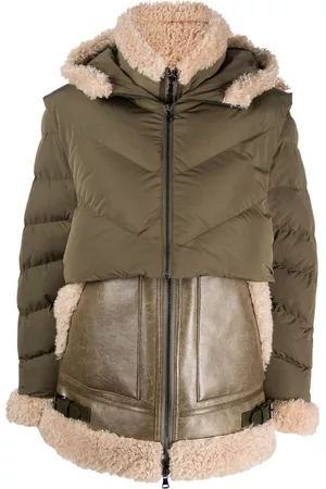 Urban Code Women Cropped Jackets - Layered-design puffer jacket
