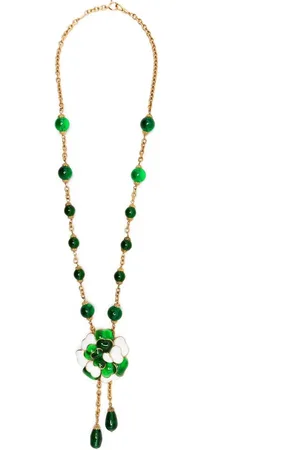 CHANEL 1980s Cam??lia pendant chain necklace