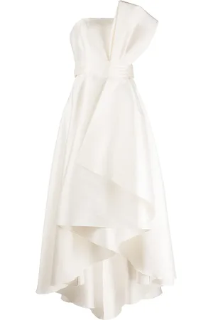 Sachin & Babi Tara draped strapless gown