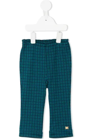 Familiar Check-print straight-leg trousers