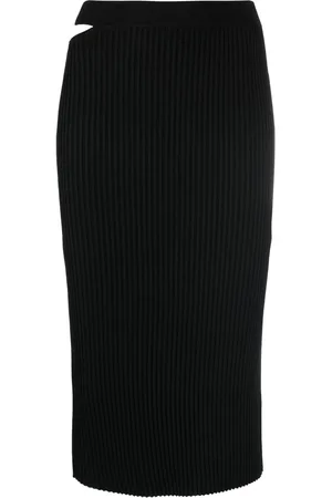 Helmut Lang Cutout-detail ribbed knit skirt